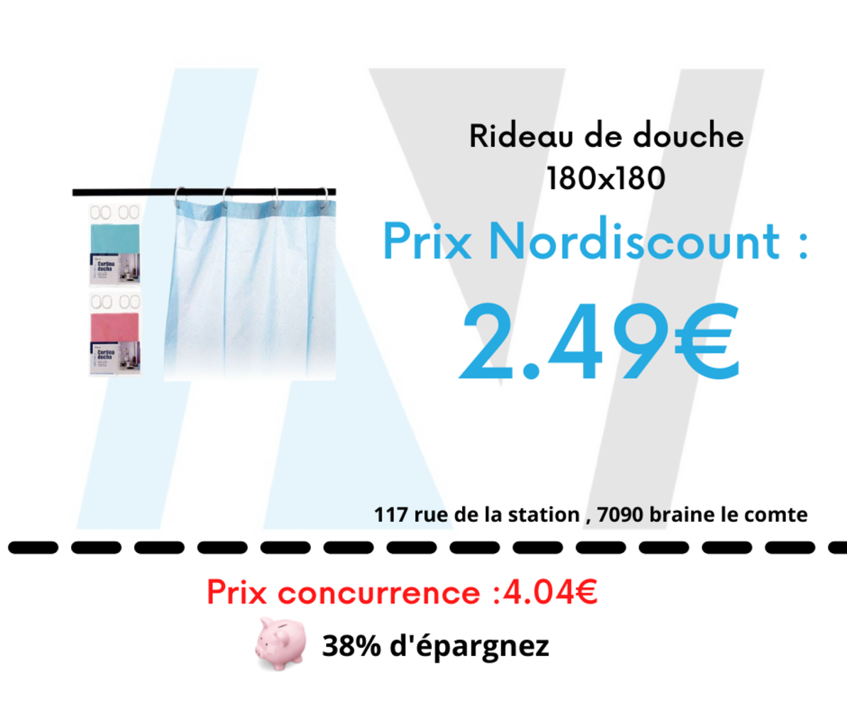 Rideau de douche 180x180