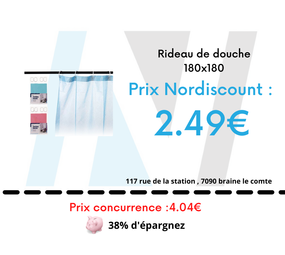 Rideau de douche 180x180