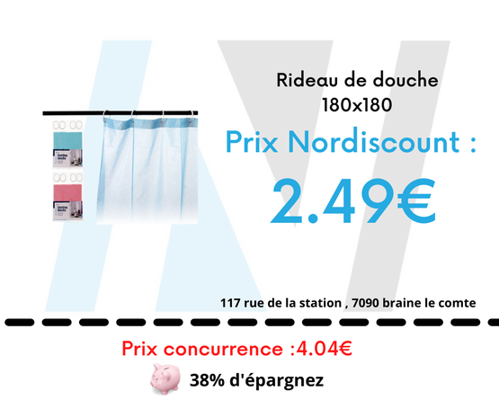 Rideau de douche 180x180