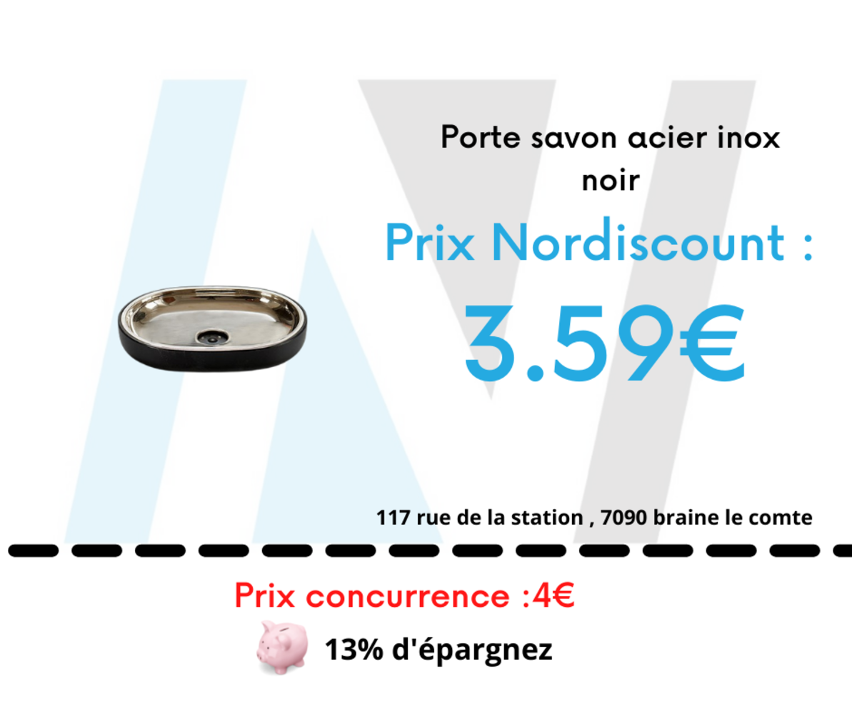 Porte savon acier inox noir