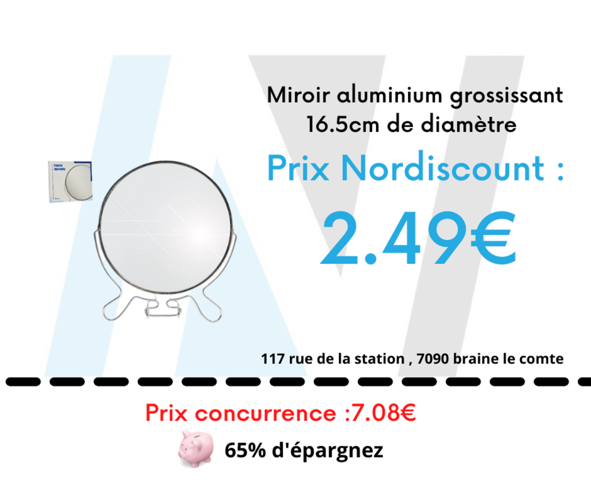 Berilo Miroir aluminium grossissant 16.5cm de diamètre