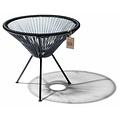Silla Acapulco Table Japón in Black, Glass Table Top (Made w/ Recycled PVC)