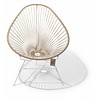 Acapulco Chair in Beige, White Frame