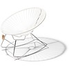 Condesa Rocking Chair in White, Chrome Frame