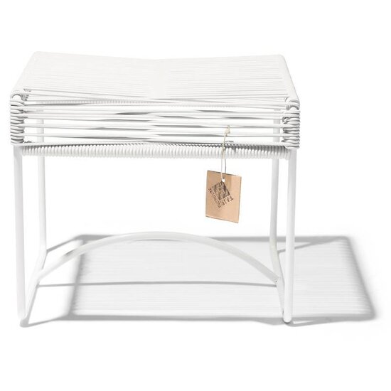 Silla Acapulco Xalapa Stool or Footrest in White, White Frame