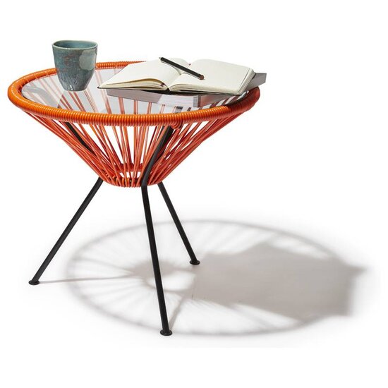 Table Japón in Orange, Glass Table Top