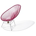 Acapulco Chair in Bougainvillea, White Frame