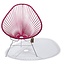 Acapulco Chair in Bougainvillea, White Frame