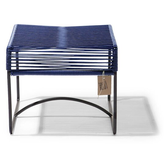 Xalapa Stool or Footrest in Metallic/Cobalt Blue