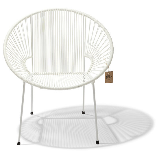 Luna Dining Chair in White, White Frame