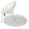 Luna Dining Chair in White, White Frame