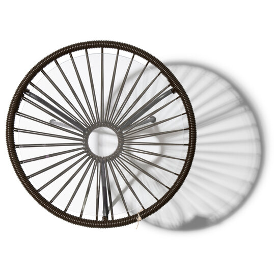 Table Japón in Chocolate Brown, Glass Table Top