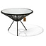 Table Japón XL in Black, Glass Table Top (Made w/ Recycled PVC)