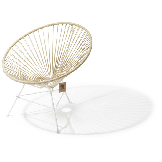 Condesa Hemp Chair, White Frame 100% natural