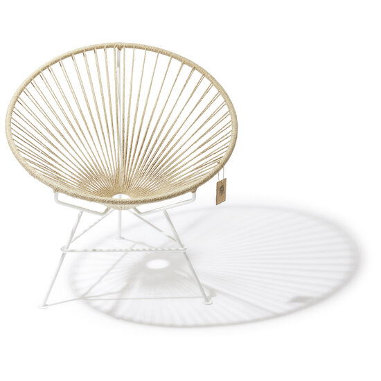 Condesa Hemp Chair, White Frame 100% natural