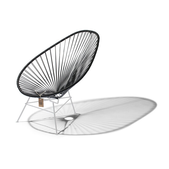 Acapulco Chair in Black, White Frame (Made w/ Recycled PVC)