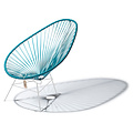 Acapulco Chair in Petrol Blue, White Frame