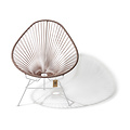 Acapulco Chair in Metallic Taupe, White Frame