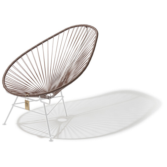 Acapulco Chair in Metallic Taupe, White Frame