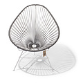 Acapulco Chair in Silver-Grey, White Frame