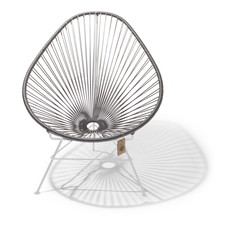 Acapulco Chair Silver-Grey, White Frame