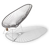 Acapulco Chair in Silver-Grey, White Frame