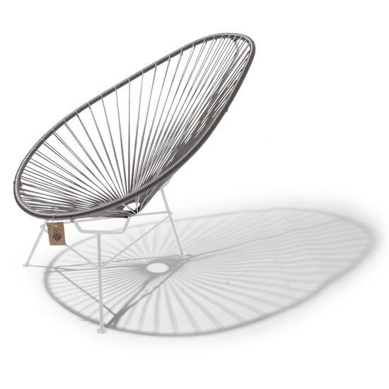 Acapulco Chair in Silver-Grey, White Frame