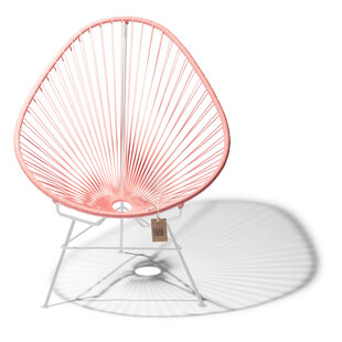 Acapulco Chair Salmon Pink, White Frame
