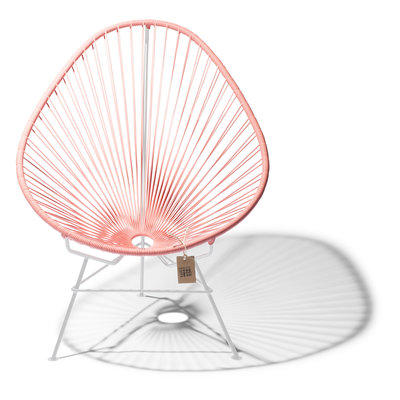 Acapulco Chair in Salmon Pink, White Frame