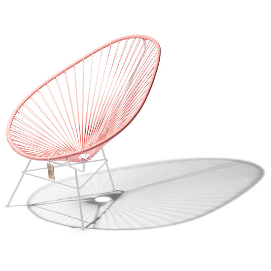 Acapulco Chair in Salmon Pink, White Frame