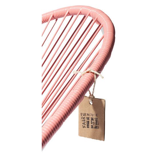 Acapulco Chair in Salmon Pink, White Frame