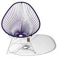 Acapulco Chair in Purple, White Frame