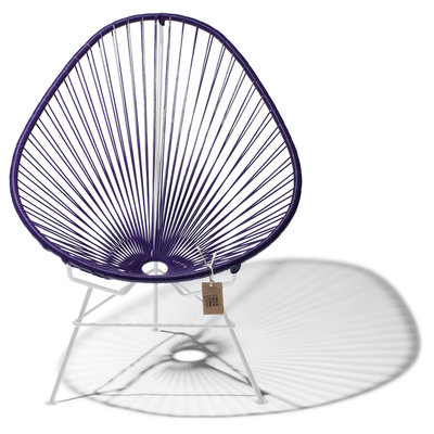 Acapulco Chair in Purple, White Frame