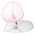 Acapulco Chair in Pastel Pink, White Frame