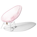 Acapulco Chair in Pastel Pink, White Frame