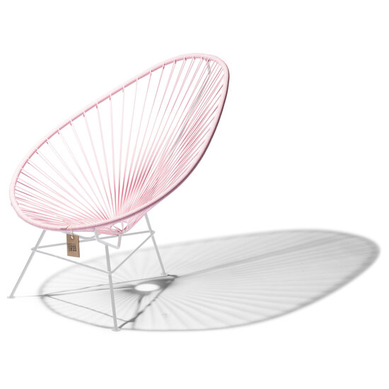 Acapulco Chair in Pastel Pink, White Frame