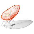 Acapulco Chair in Orange, White Frame