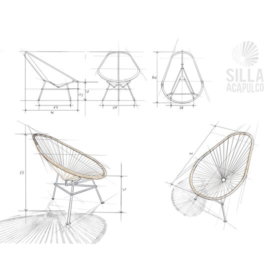 Silla Acapulco Acapulco Chair in Metallic/Cobalt Blue