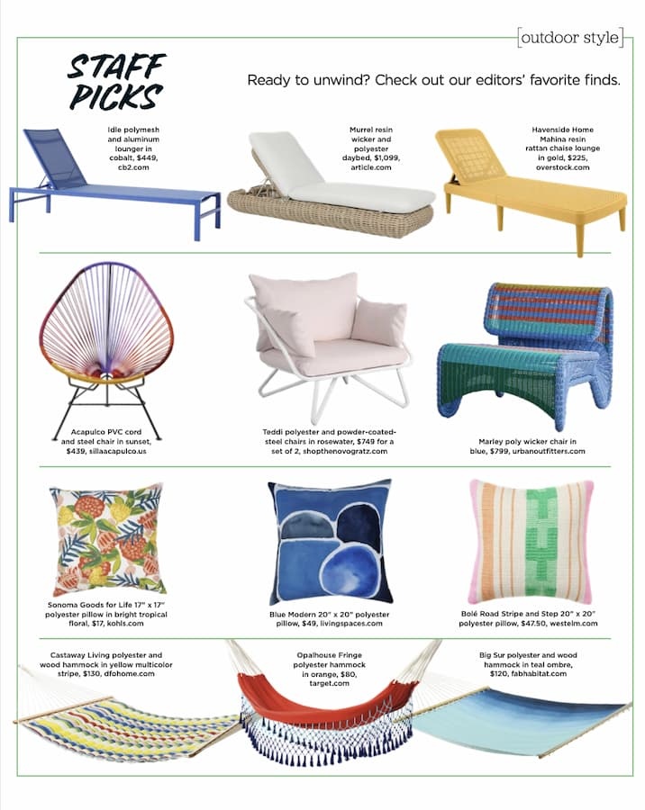 Our Sunset Acapulco Chair is in HGTV Magazine Sillaacapulco.us