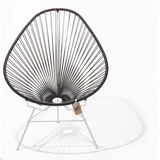 Acapulco Chair in Chocolate Brown, White Frame