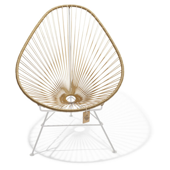 Acapulco Chair in Gold, White Frame