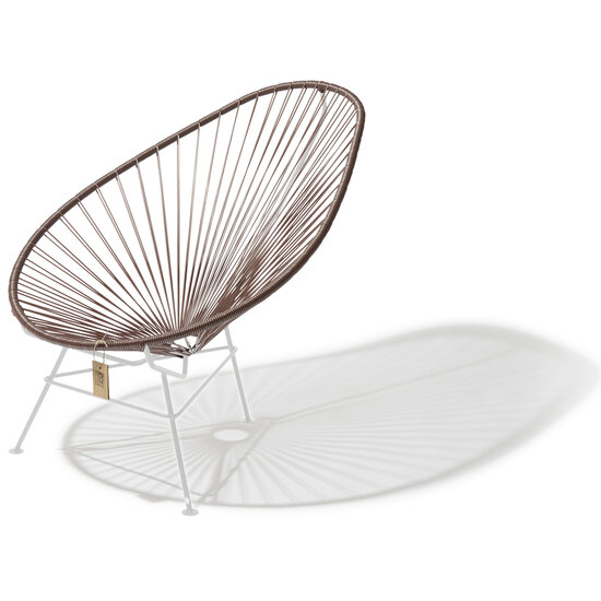 Acapulco Chair in Metallic Taupe, White Frame