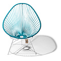 Acapulco Chair in Petrol Blue, White Frame