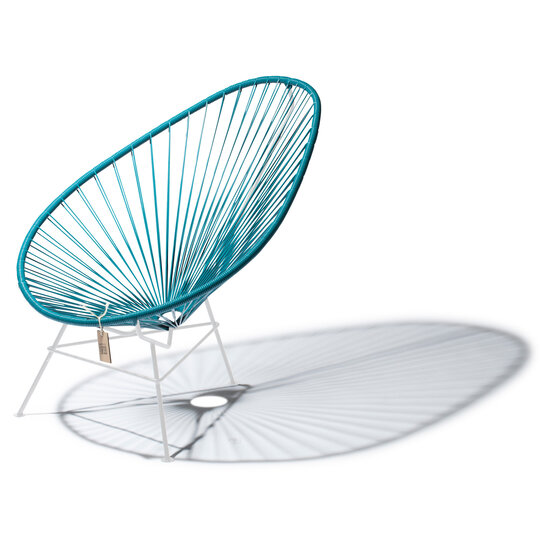 Acapulco Chair in Petrol Blue, White Frame
