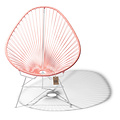 Acapulco Chair in Salmon Pink, White Frame