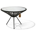 Table Japón XL in Black, Glass Table Top (Made w/ Recycled PVC)