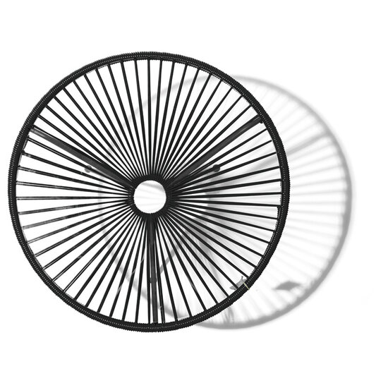 Table Japón XL in Black, Glass Table Top (Made w/ Recycled PVC)