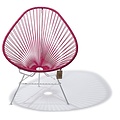 Acapulco Chair in Bougainvillea, White Frame