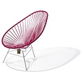 Acapulco Chair in Bougainvillea, White Frame