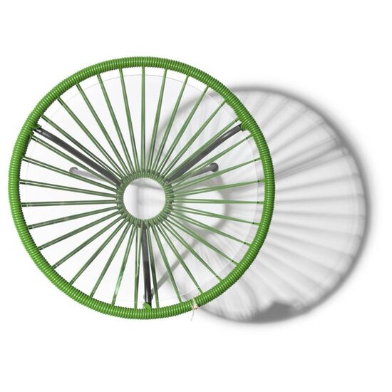 Table Japón in Olive Green, Glass Table Top